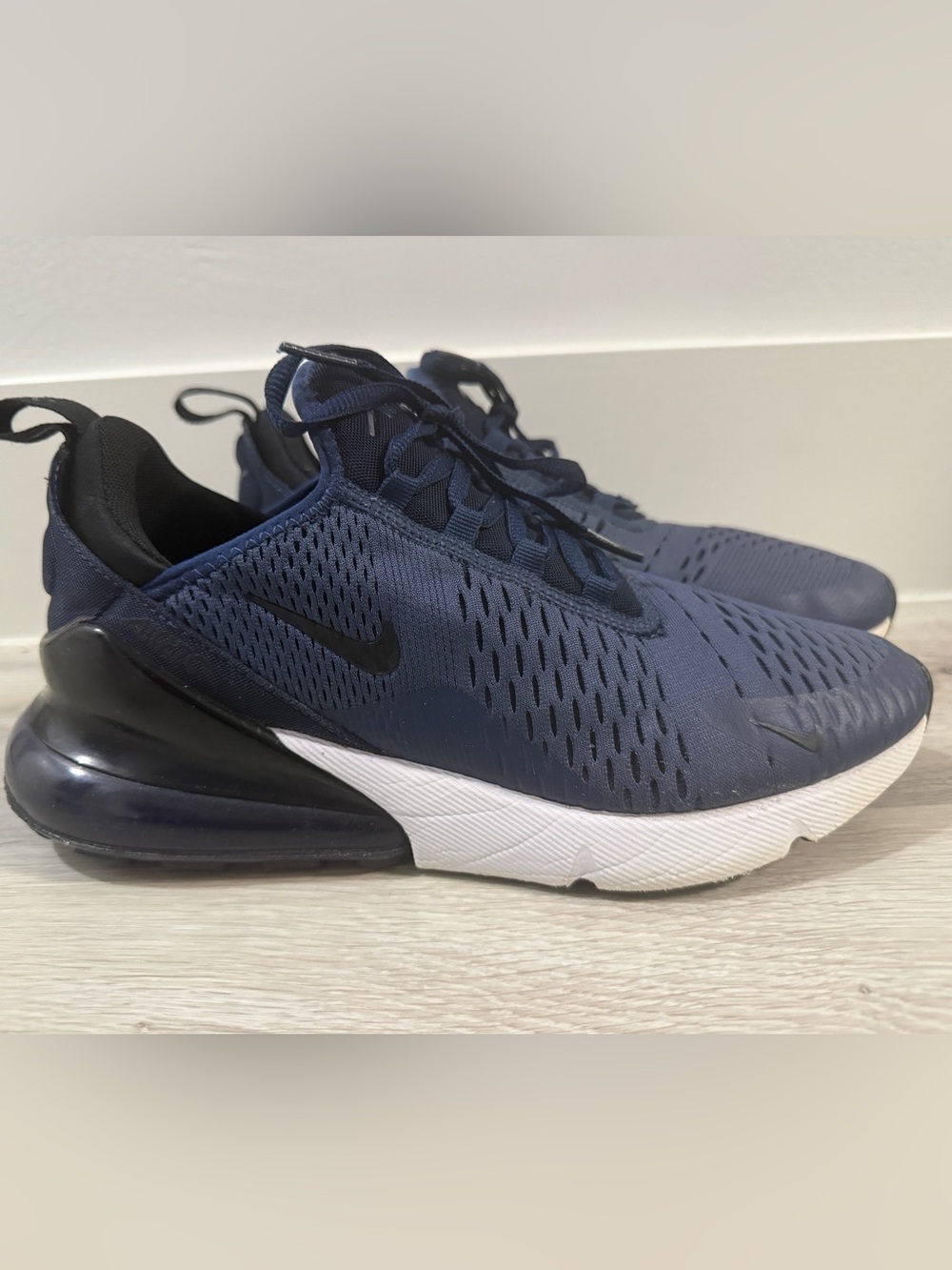 Nike Air Max 270 Midnight Navy White Black Training Shoes Size 8  AH8050-400